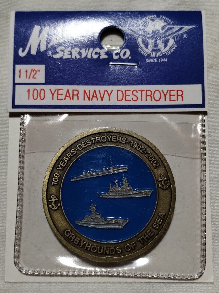 NEW USN US NAVY 100 Years of Destroyers 1902-2002 Challenge Coin 