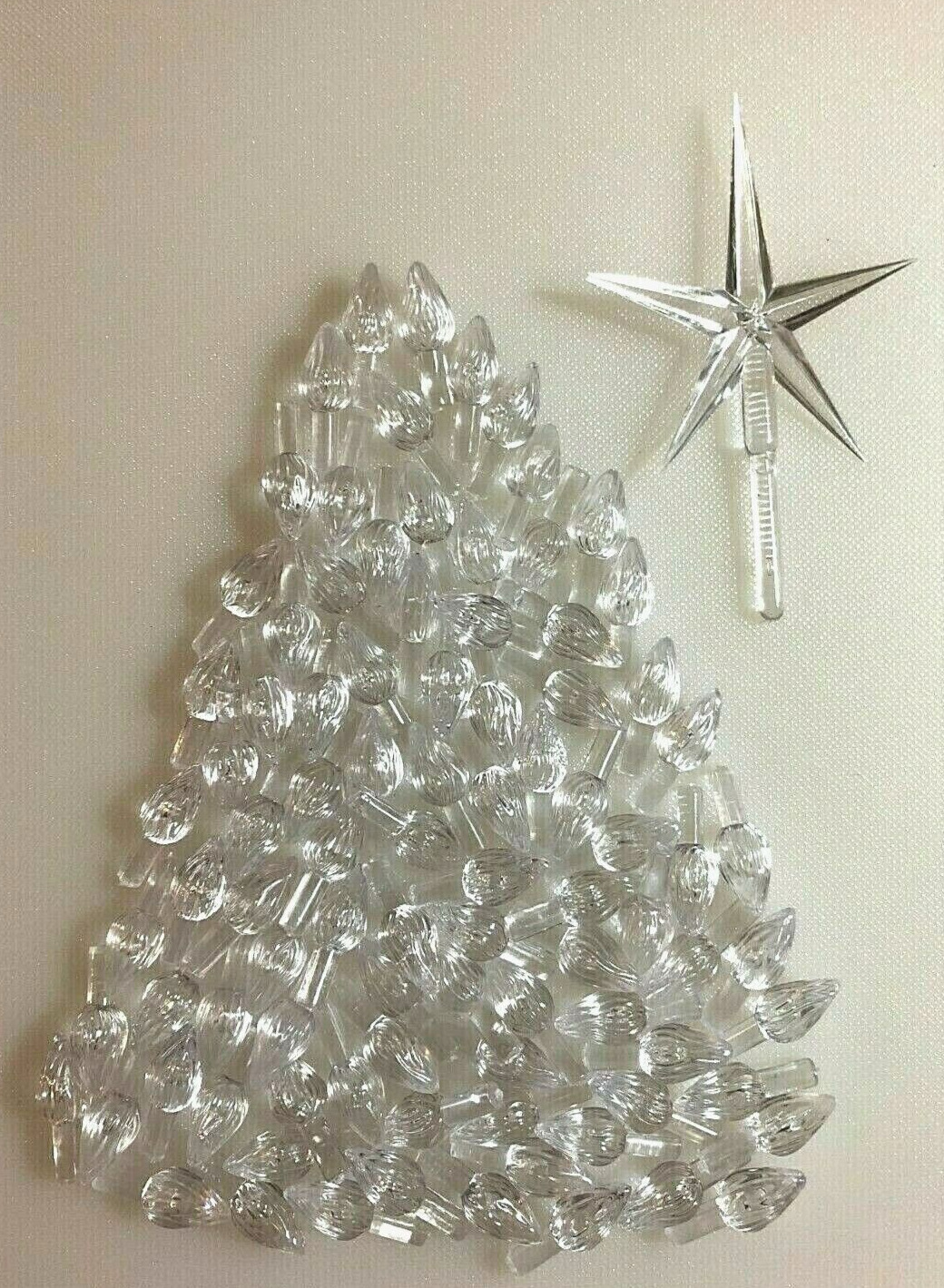 100 MEDIUM TWIST BULBS Ceramic Christmas Tree Lights LARGE CLEAR STAR TOPPER
