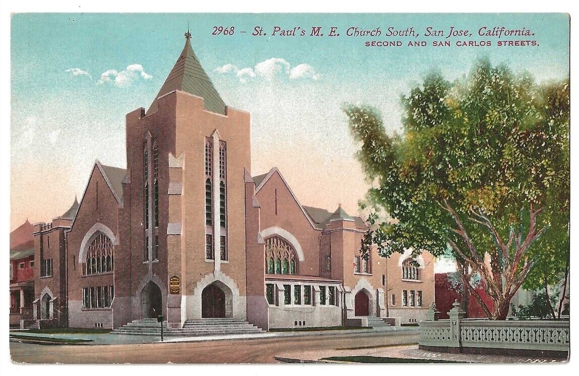 San Jose California c1910 St. Paul\'s Methodist Episcopal Church South