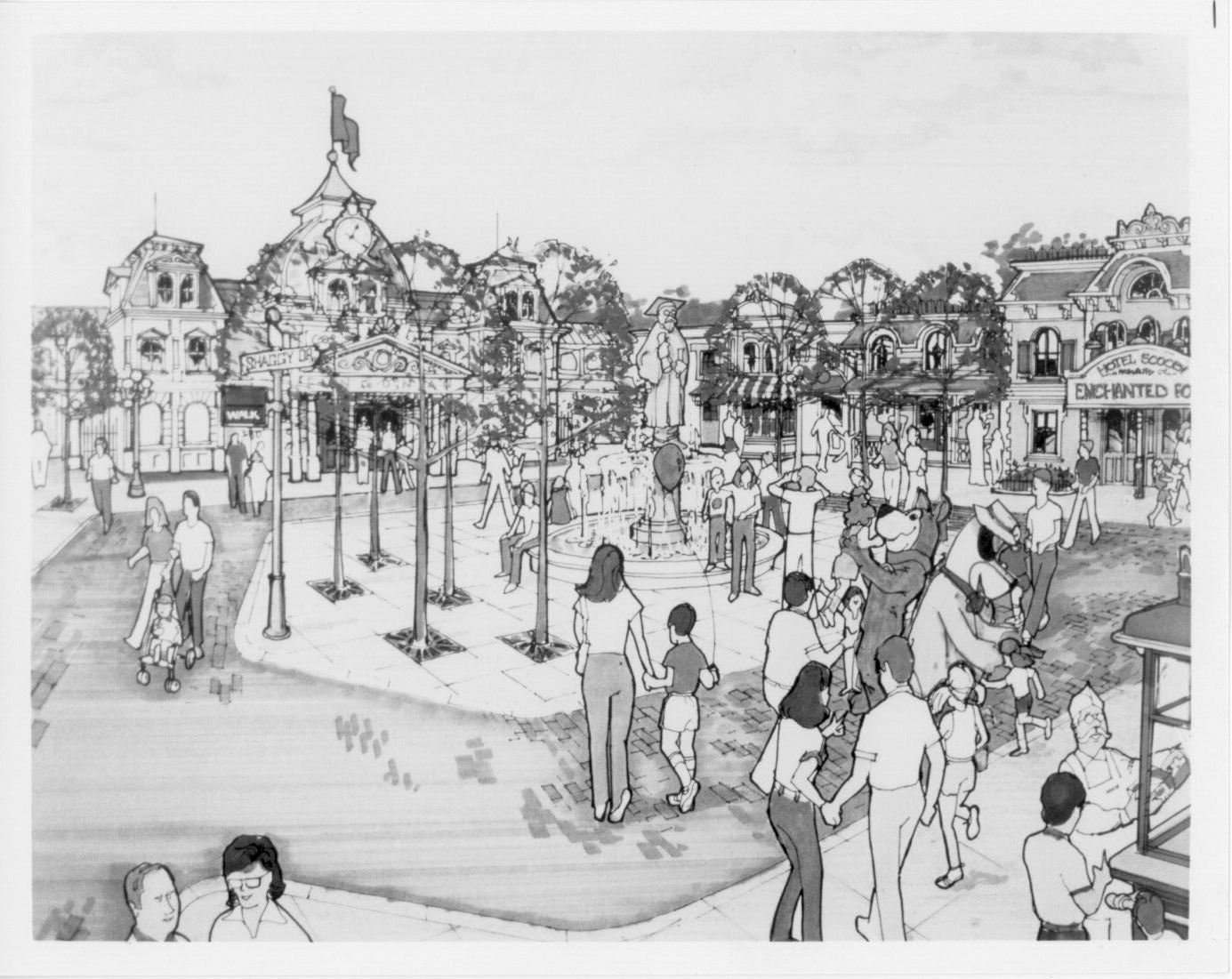 1984 Hanna Barbera Theme Park Concept Drawing Press Photo 8x10