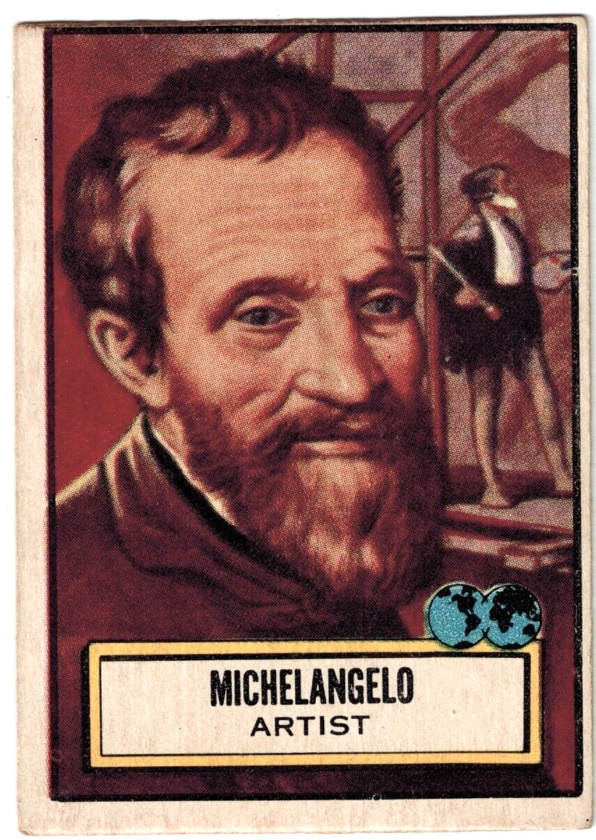 Topps Look and See # 108 MICHELANGELO  from 1952 in Very Good Condition