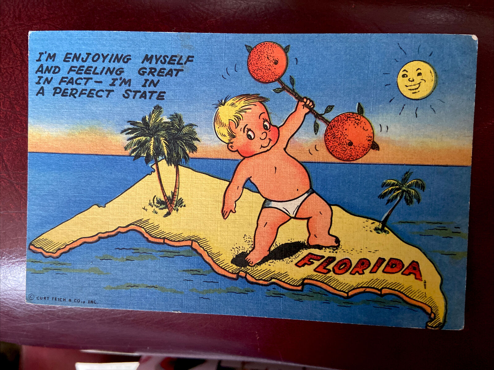 c1940’s I’m Enjoying Myself In Florida Vintage Postcard
