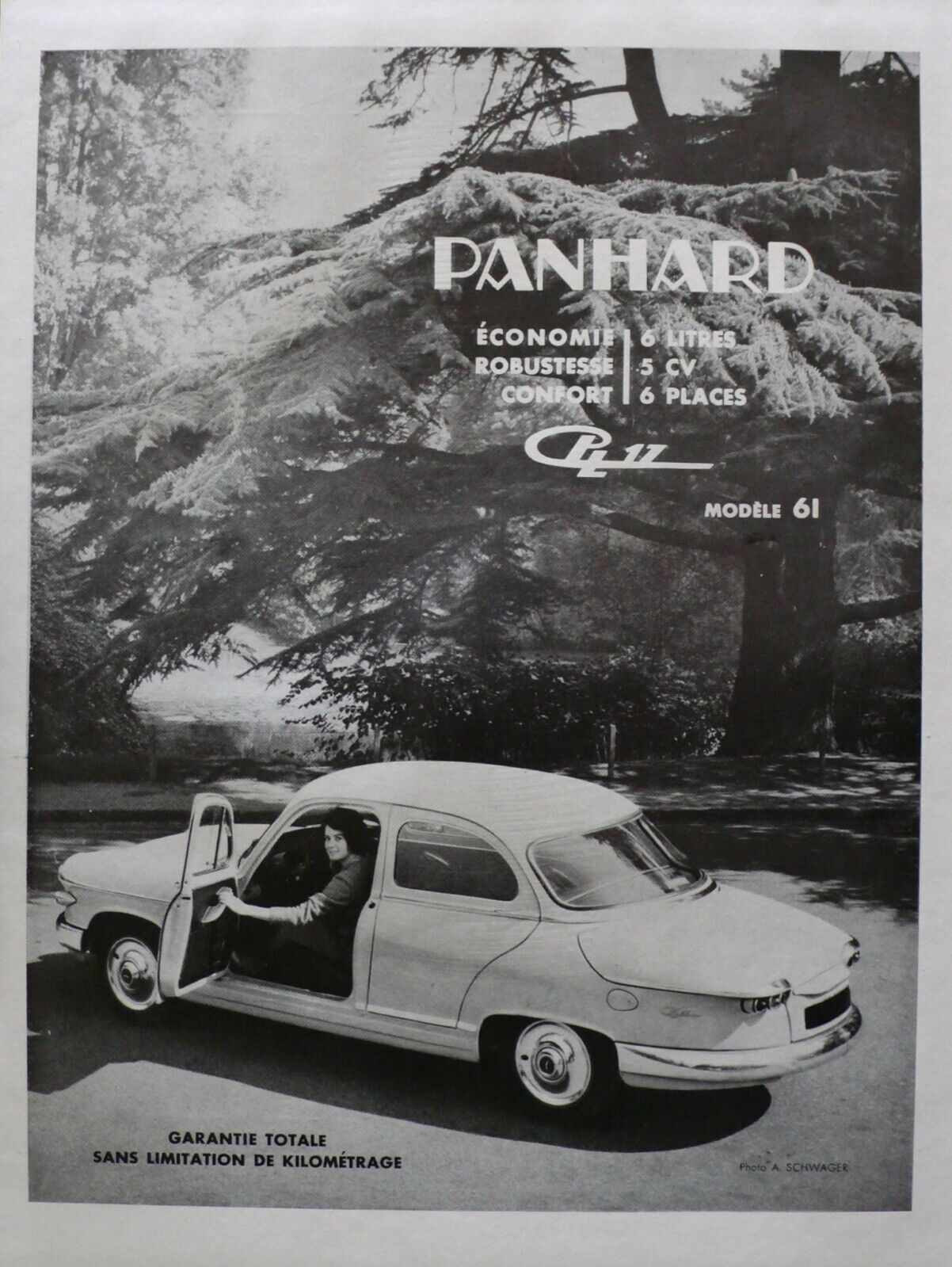 PANHARD 1961 9x12 Orig Advertisement Ad Monte Carlo Rally Winner SUPER-RARE