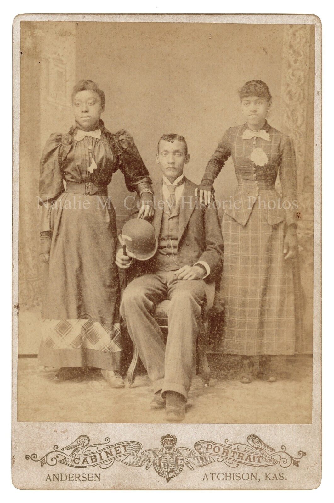 1880s African American Affluence Bleeding Kansas Studio Cabinet Photo