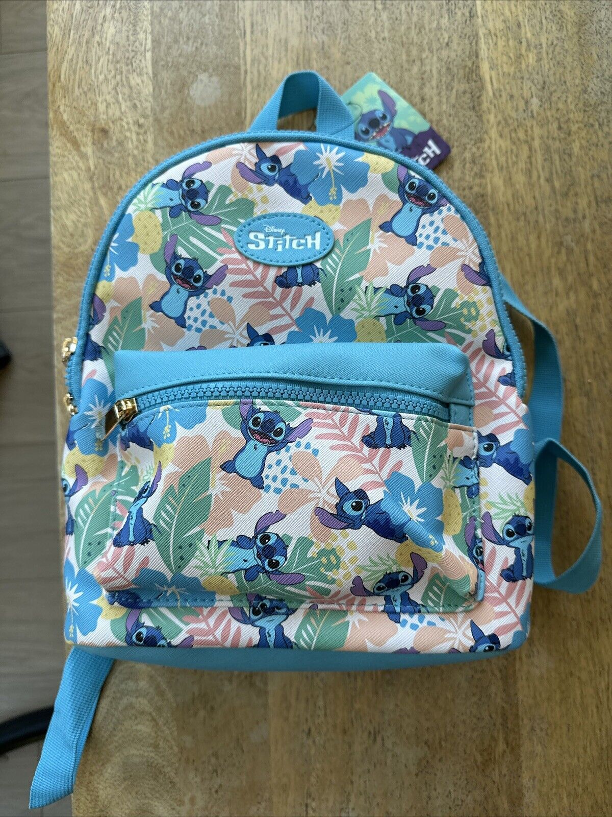 Disney Stitch Mini Backpack Bioworld Tropical Leaves Daypack