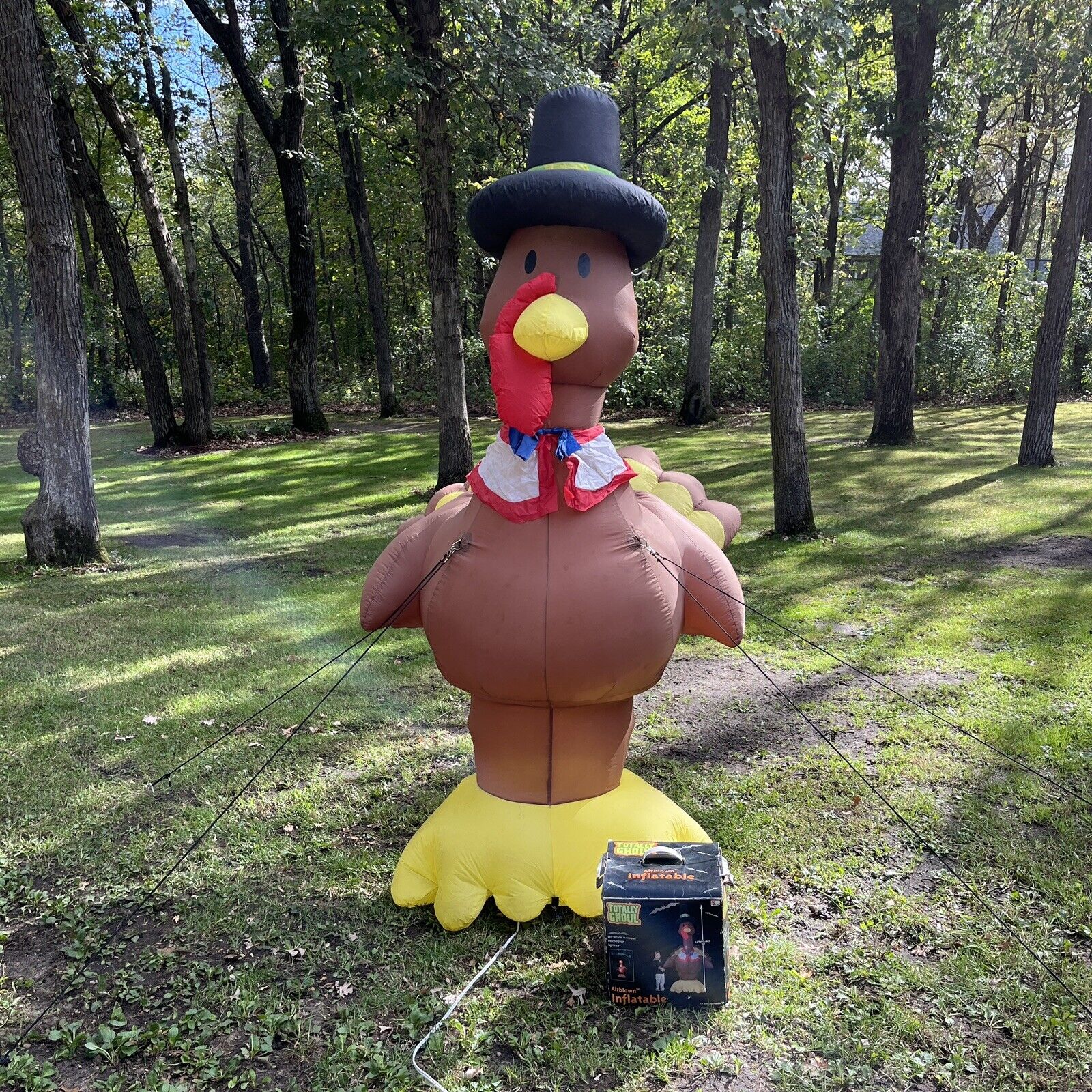 Vintage Totally Ghoul Inflatable Turkey Yard Decoration 7.5 Blow Up Thanksgiving