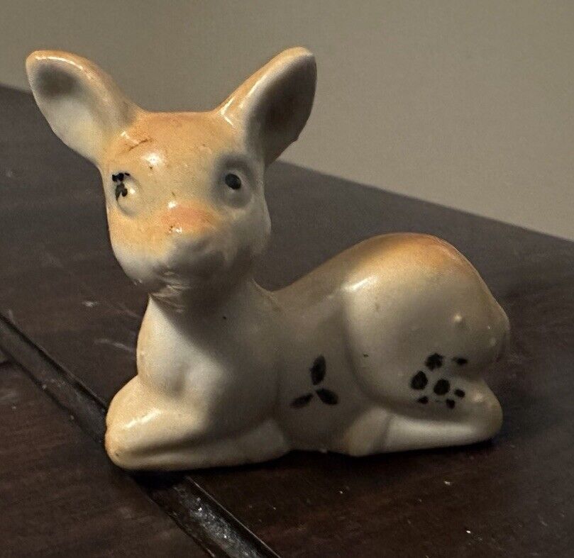 Vintage Small Deer Fawn Porcelain Figure Japan