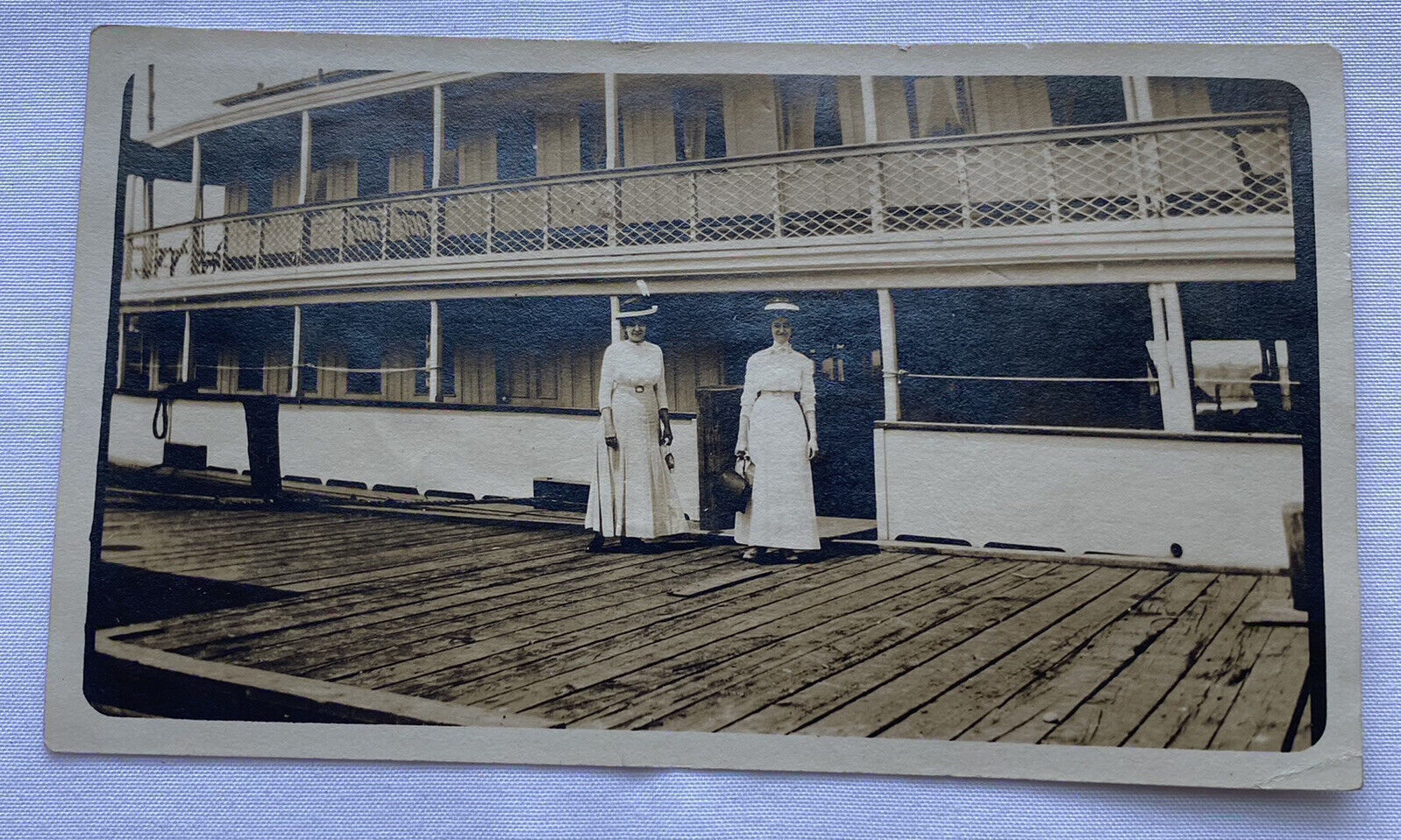 City Of Cincinnati Steamship Original Photo c1880’s Jamestown N.Y. Sisters 4.5x3
