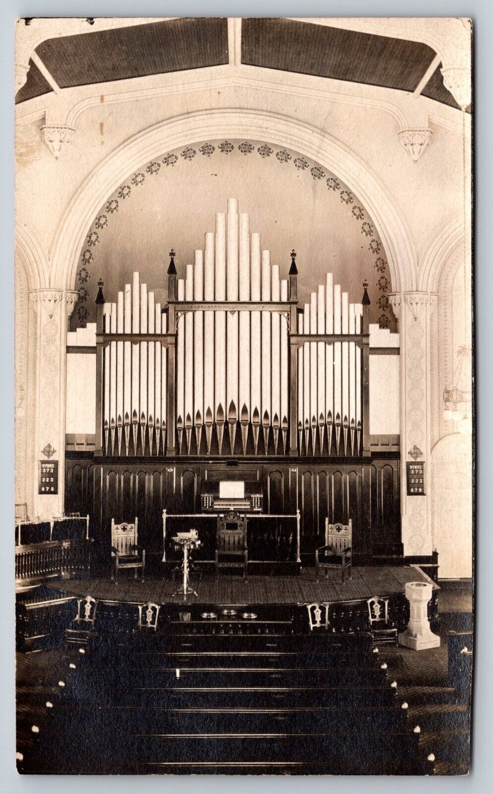 Postcard RPPC Church Organ 3T