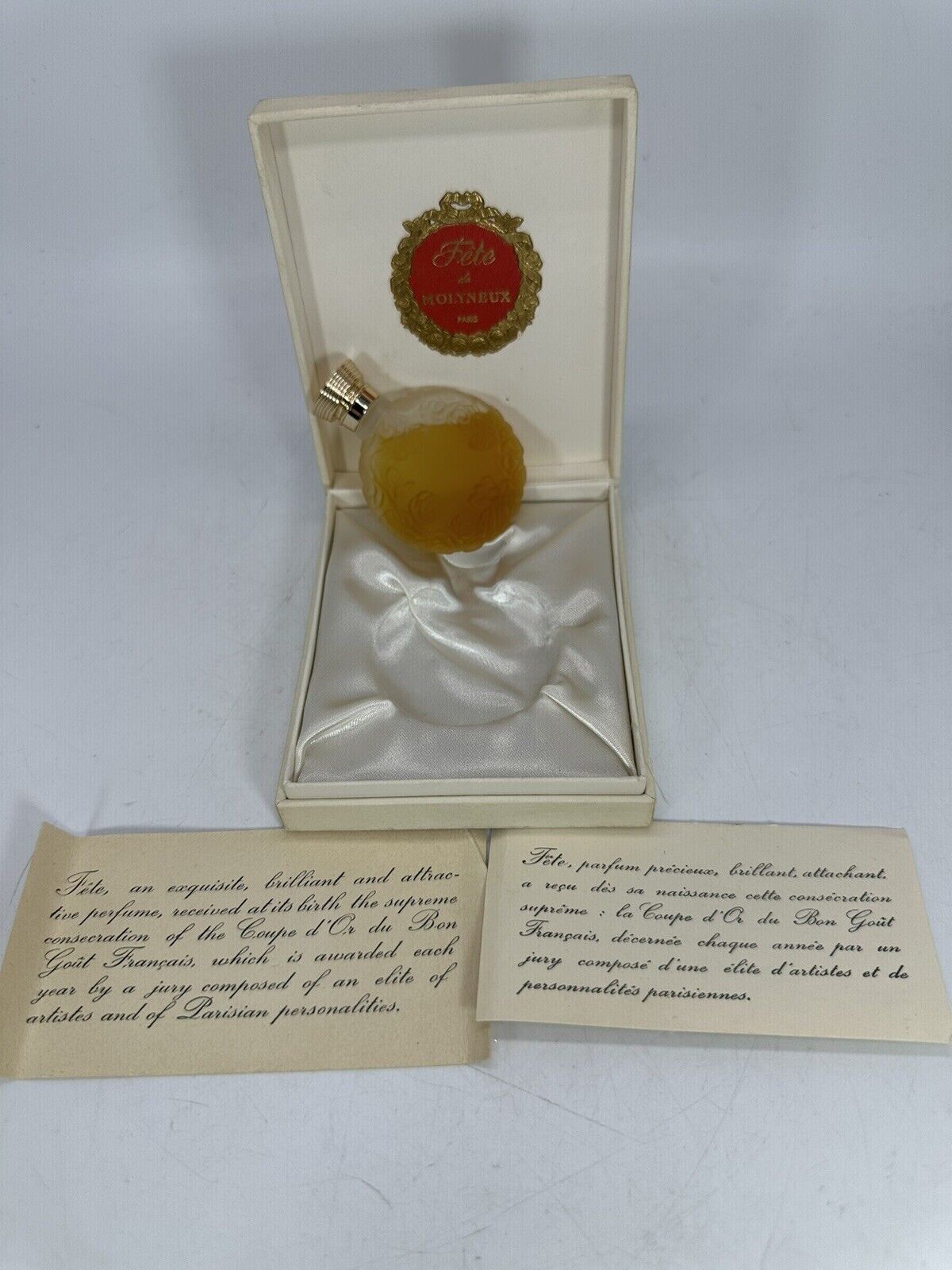 60’s Vintage Flacon Pour Le Sac FETE de Molyneux Paris Perfume 1/6 Oz 5ml France