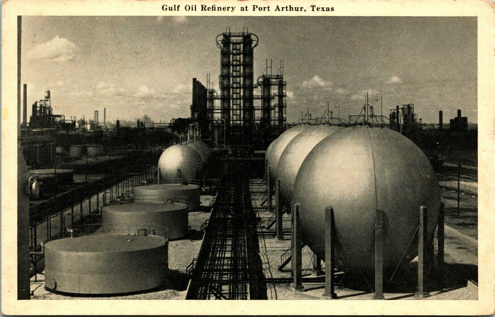 RPPC Port Arthur Texas TX Gulf Oil Refinery - Unused UNP Postcard