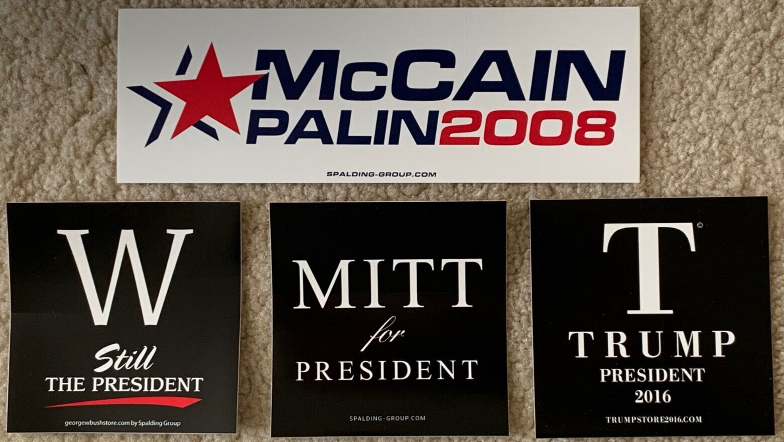 Republican Presidential Bumper Stickers (Since 2000): Bush McCain Romney Trump