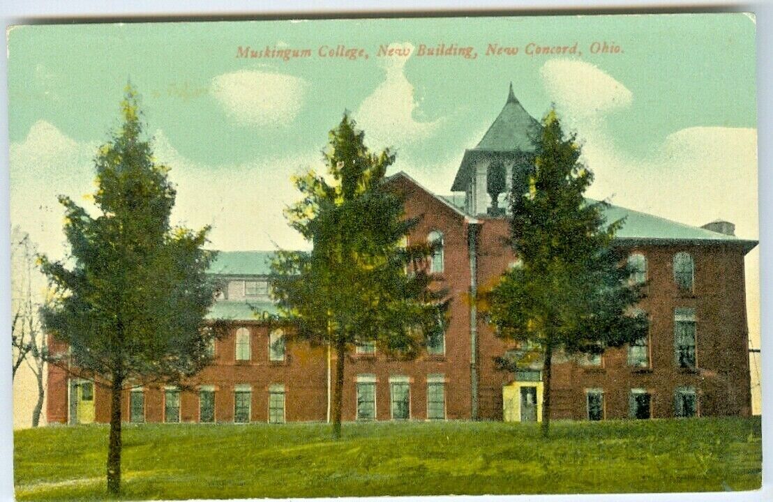 New Concord OH Muskingum College, New Building 1917