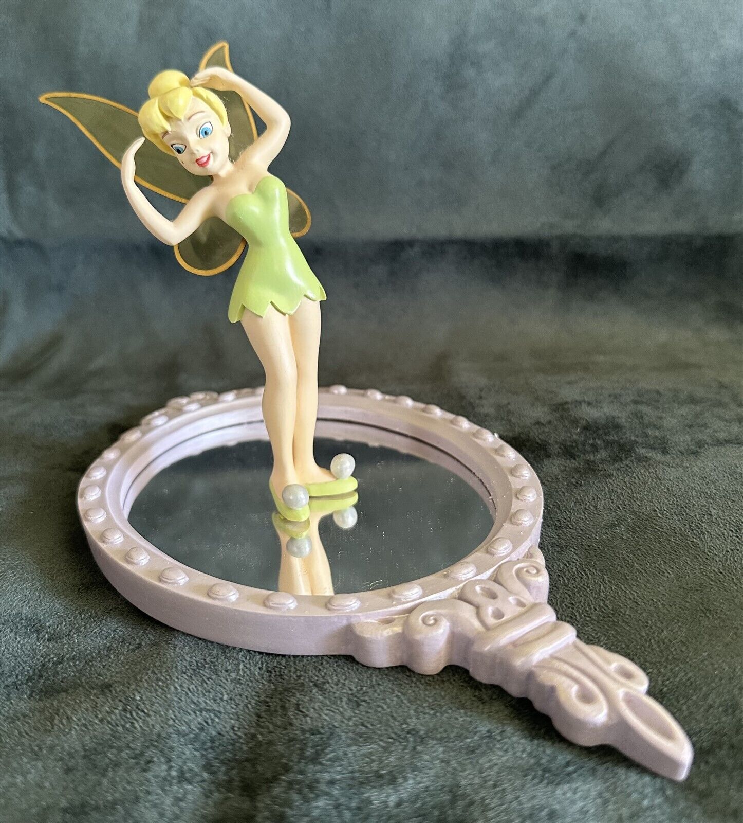 Disney TINKER BELL Standing on a Mirror Figurine Original Box