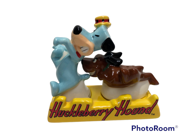 New Hanna Barbera Huckleberry Hound and Dog Salt and Pepper Collectible