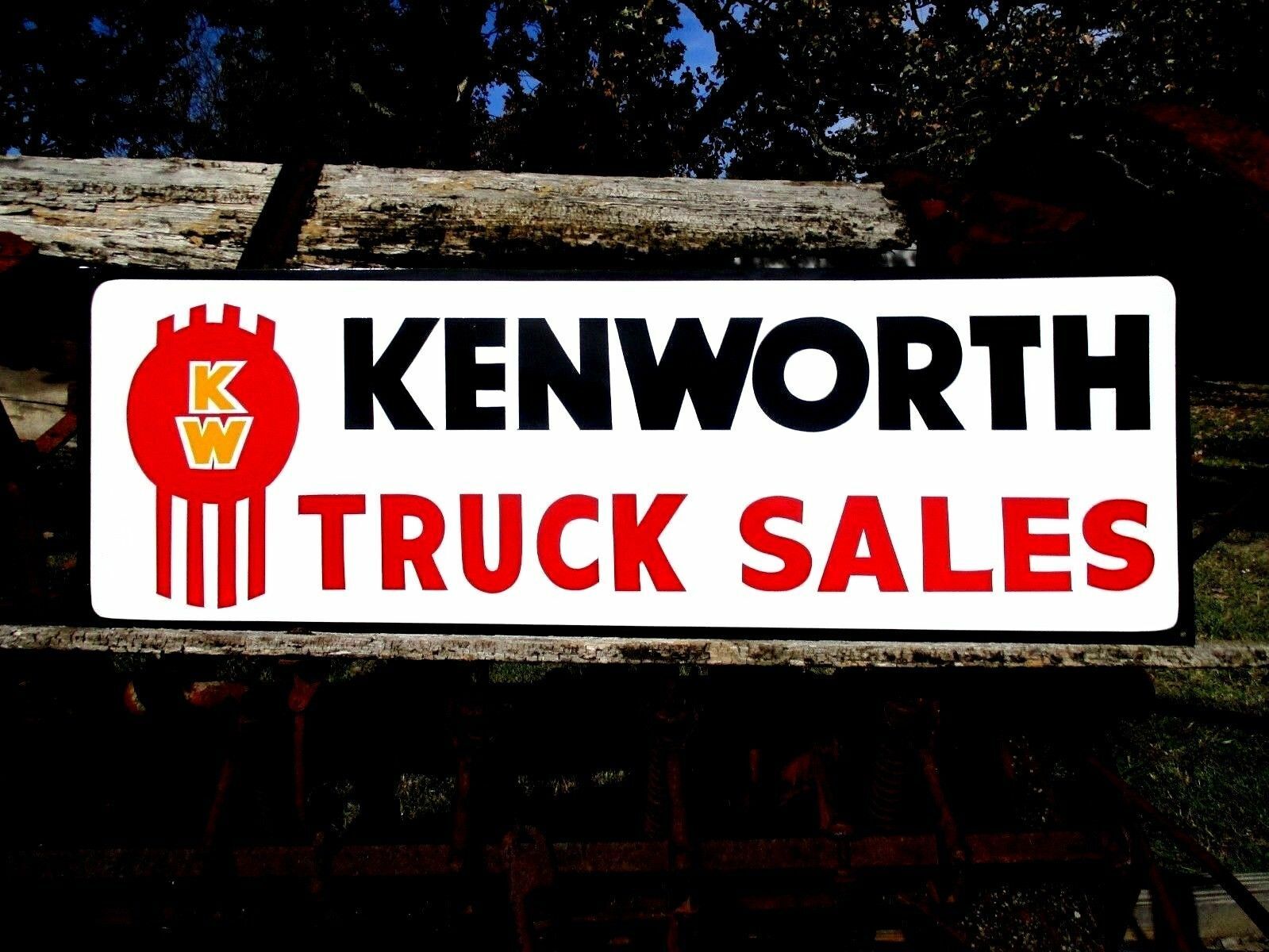 Vintage KENWORTH TRUCK SALES SERVICE sign Dealership Shop Garage Peterbilt Mack 