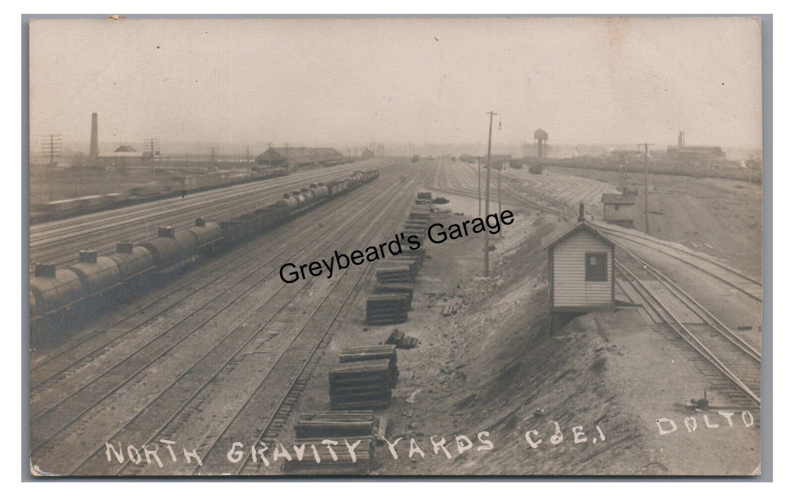 RPPC North Gravity Yards C&EI Railroad DOLTON IL Illinois Real Photo Postcard
