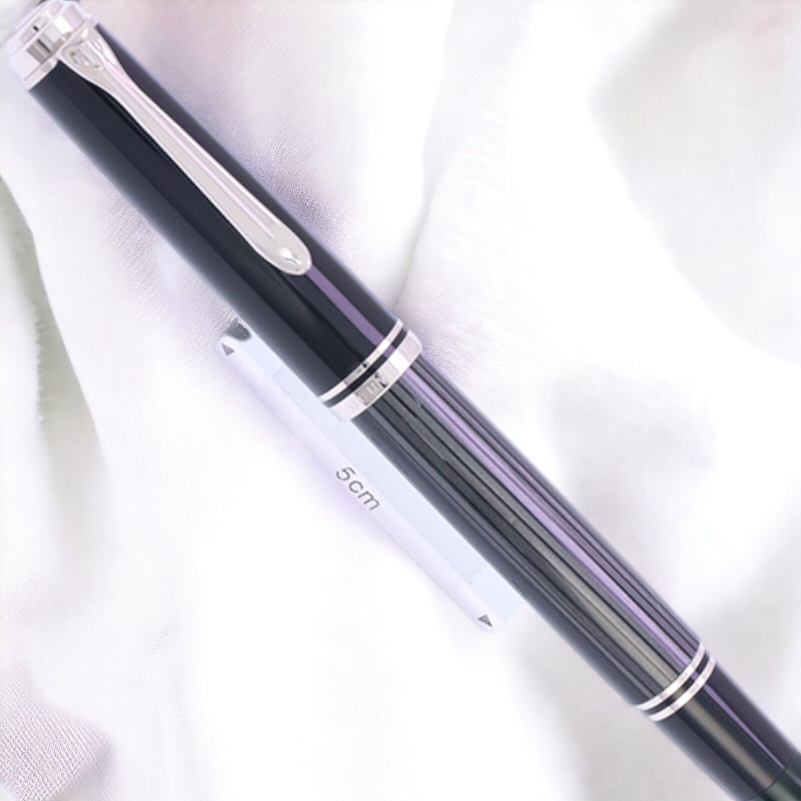 Pelikan Souveran M605 Silver Black 14K Fountain Pen F Nib Special Edition
