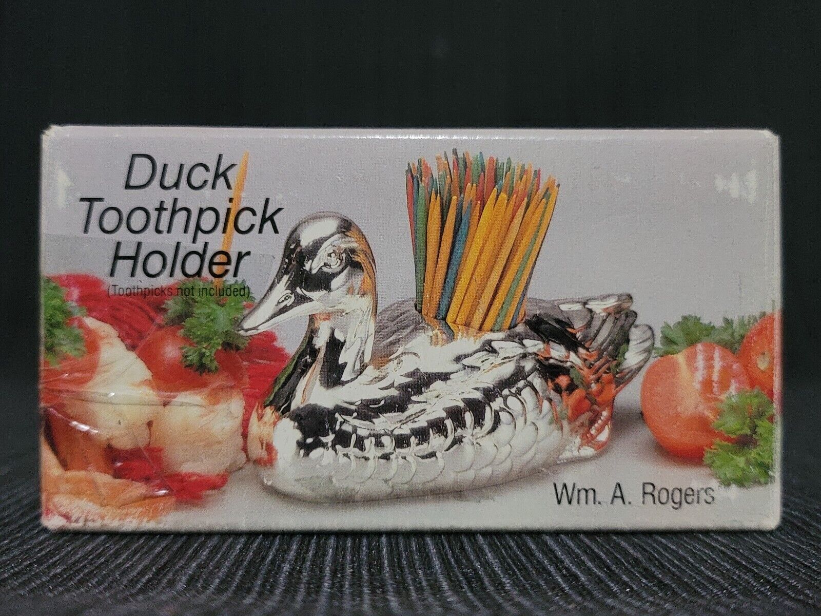 Oneida Silversmiths Wm A Rogers Duck Toothpick Holder NIB
