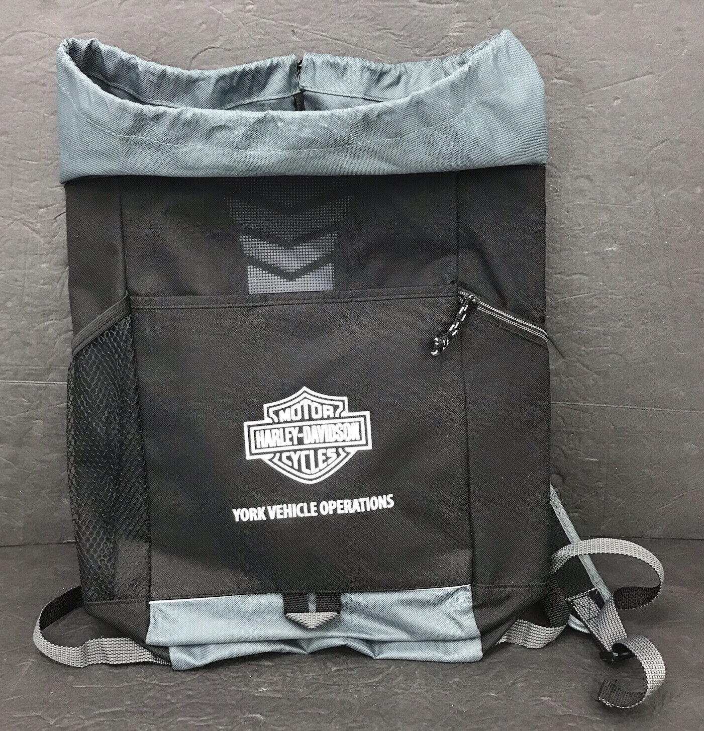 Harley Davidson Drawstring Cinch Bag Backpack York Plant Vehicle Operations