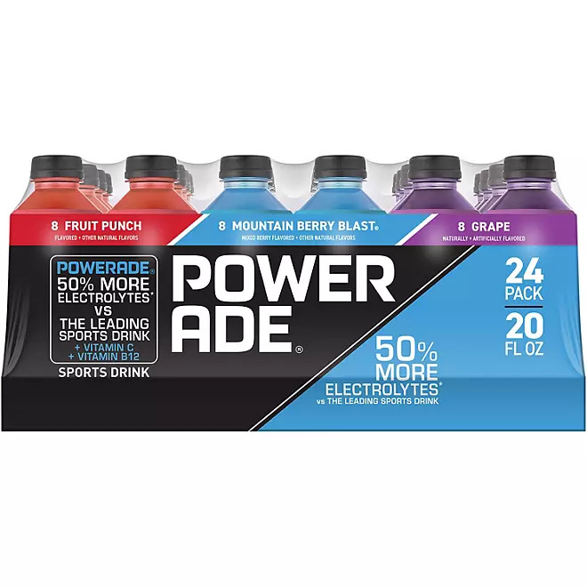 NEW Powerade Sports Drink Variety Pack (20 fl. oz., 24 pk.) Fast Shipping