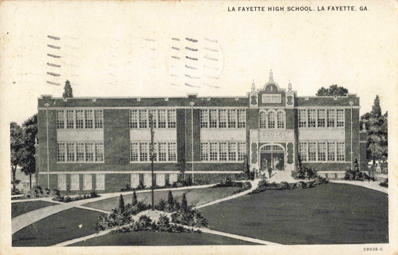 La Fayette High School LaFayette Georgia GA 1936 Postcard