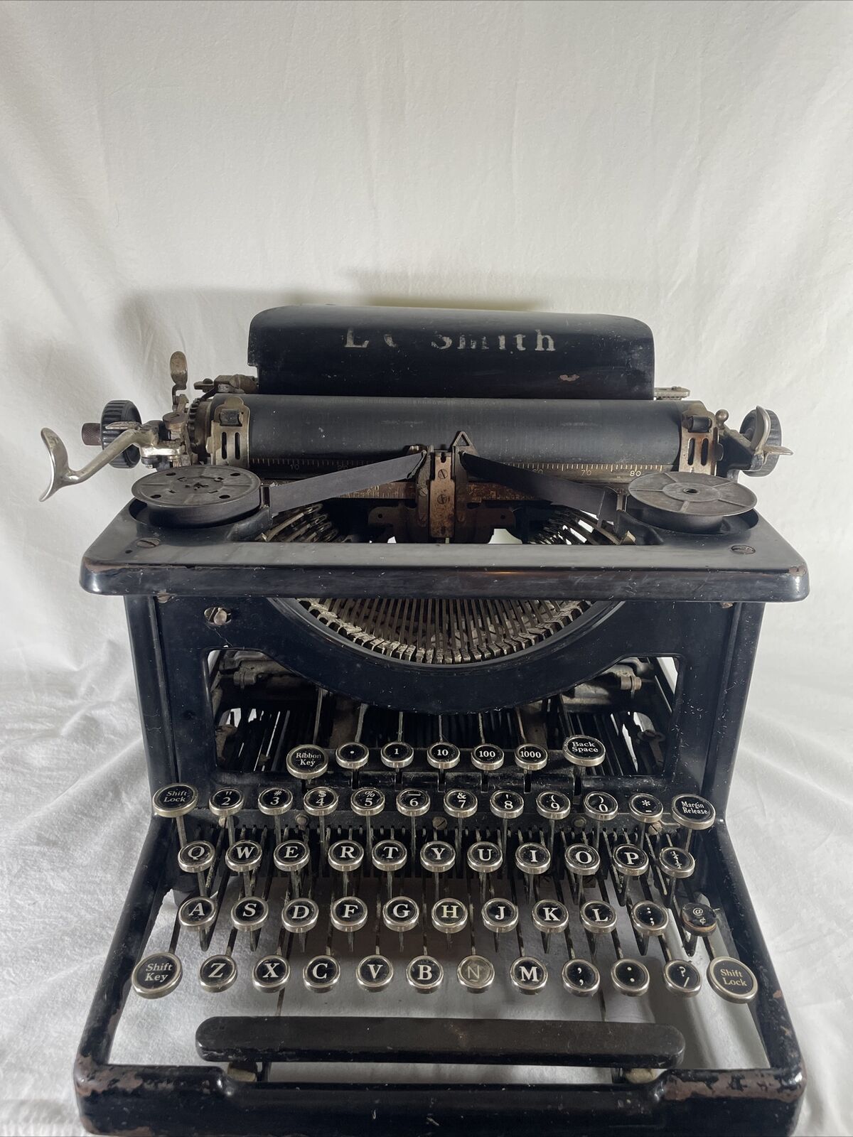 Vintage 1920s LC Smith & Corona Black Typewriter Antique Working