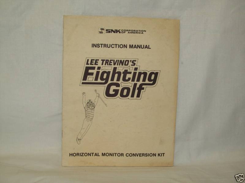 Lee Trevino\'s Fighting Golf Arcade Game Manual Original