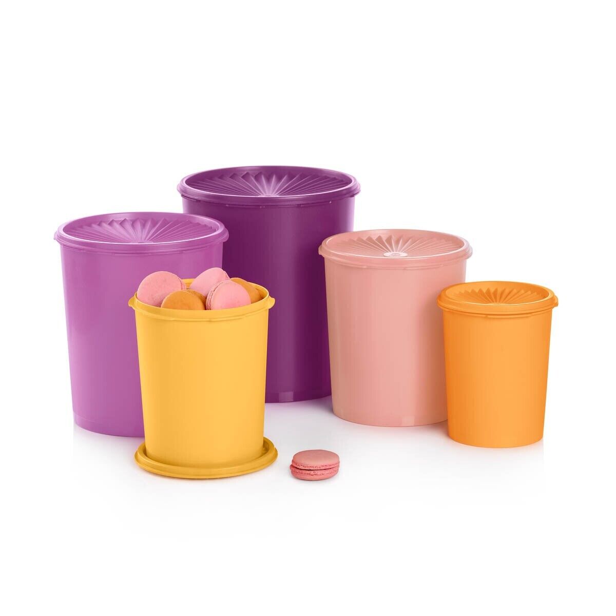 Tupperware 5 Pieces Classic Decorator Canister set NEW