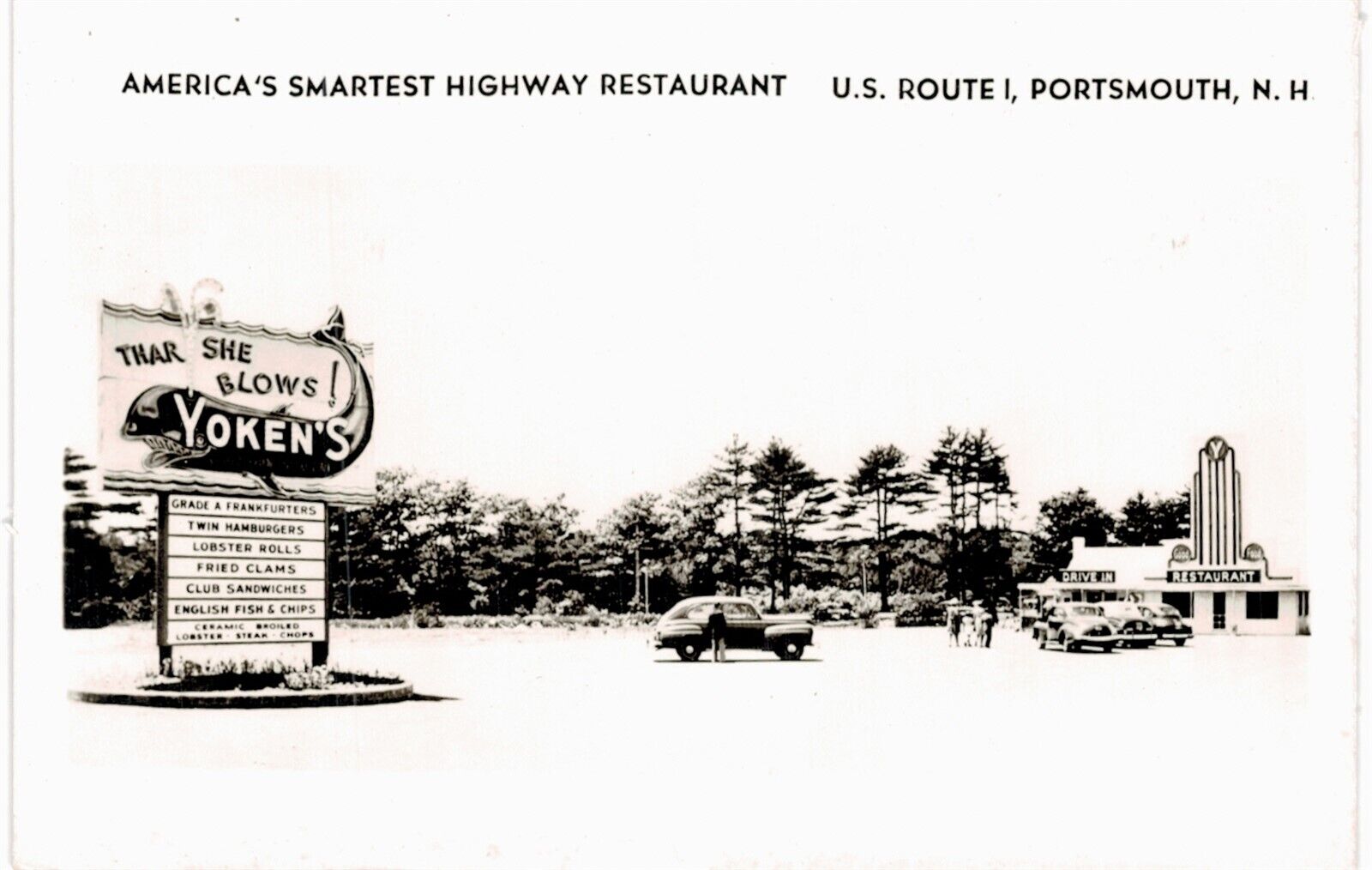 Portsmouth Yoken\'s Highway Restaurant Lobster Roadside RPPC Real Photo 1910 NH 