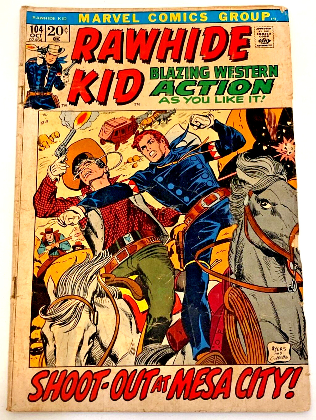 RAWHIDE KID #104 October 1972 Vintage Western Comics Kid Colt