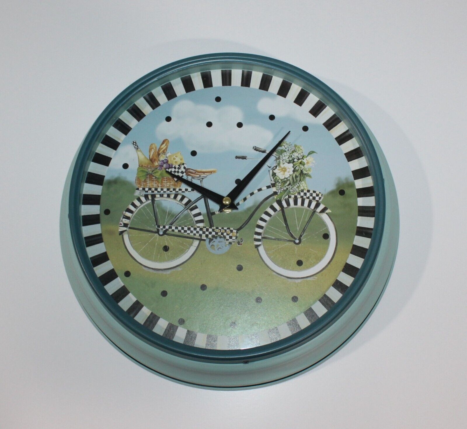 Mackenzie Childs Bike Ride Wall Clock Wall Clock New In Box