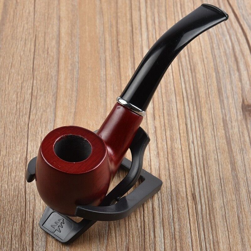 1pcs Red Wood Wooden Smoking Pipe Portable Tobacco Handmade Pipes