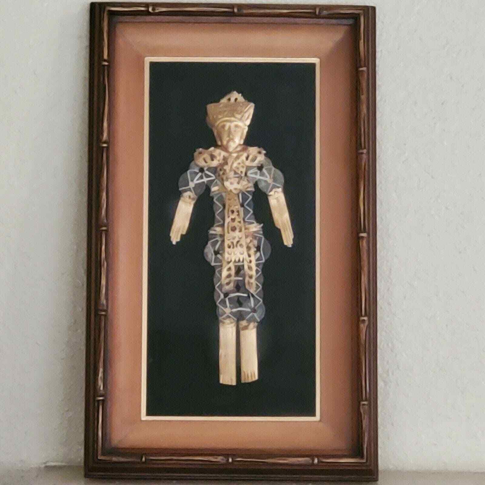 Vintage 2 Dimensional Reproduction Pre Columbian Sacrificial Doll ART 17.5x10.5