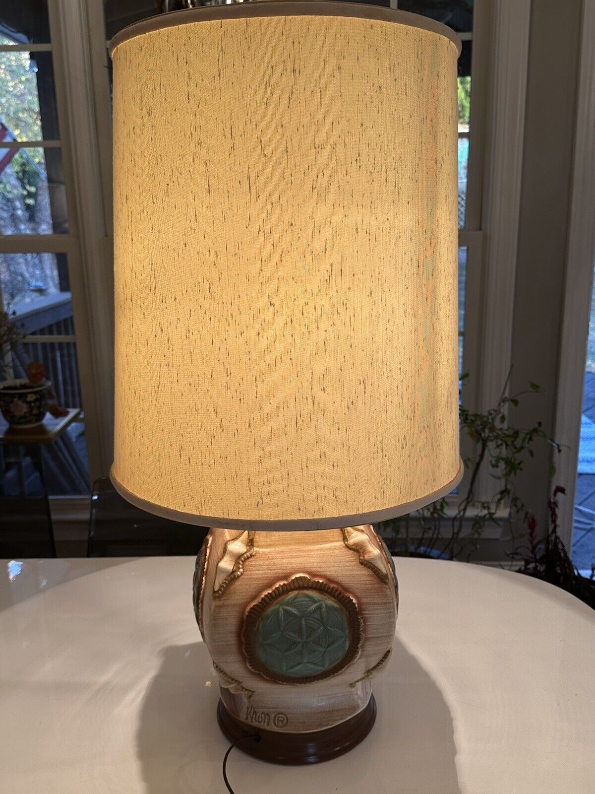 Vintage Mid Mod Howard Kron Lamp With Shade, Works