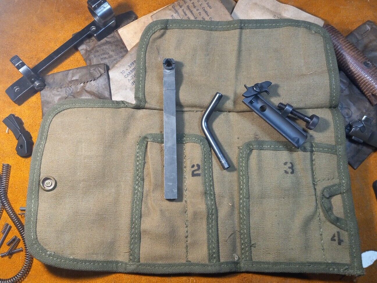 M1 Carbine Bolt Tool Kit with USGI M12 Tool Roll