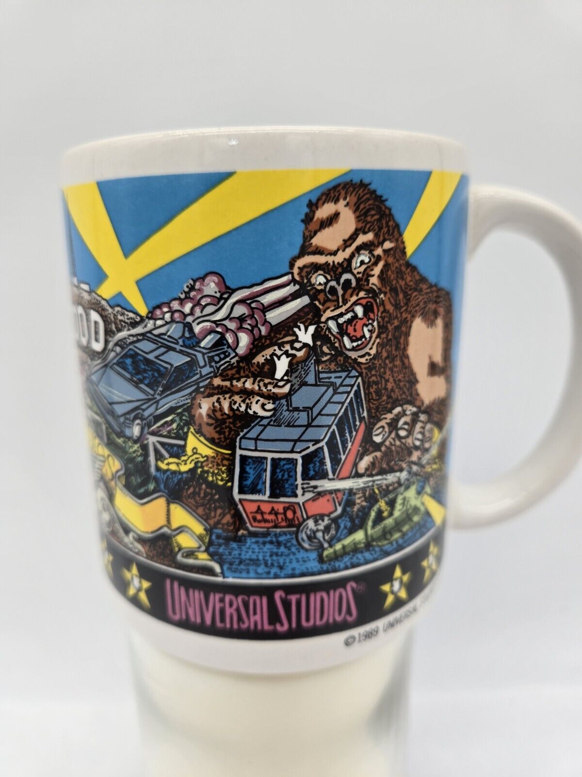 Vintage Universal Studios Florida 1989 Ceramic Coffee Mug Jaws ET King Kong 