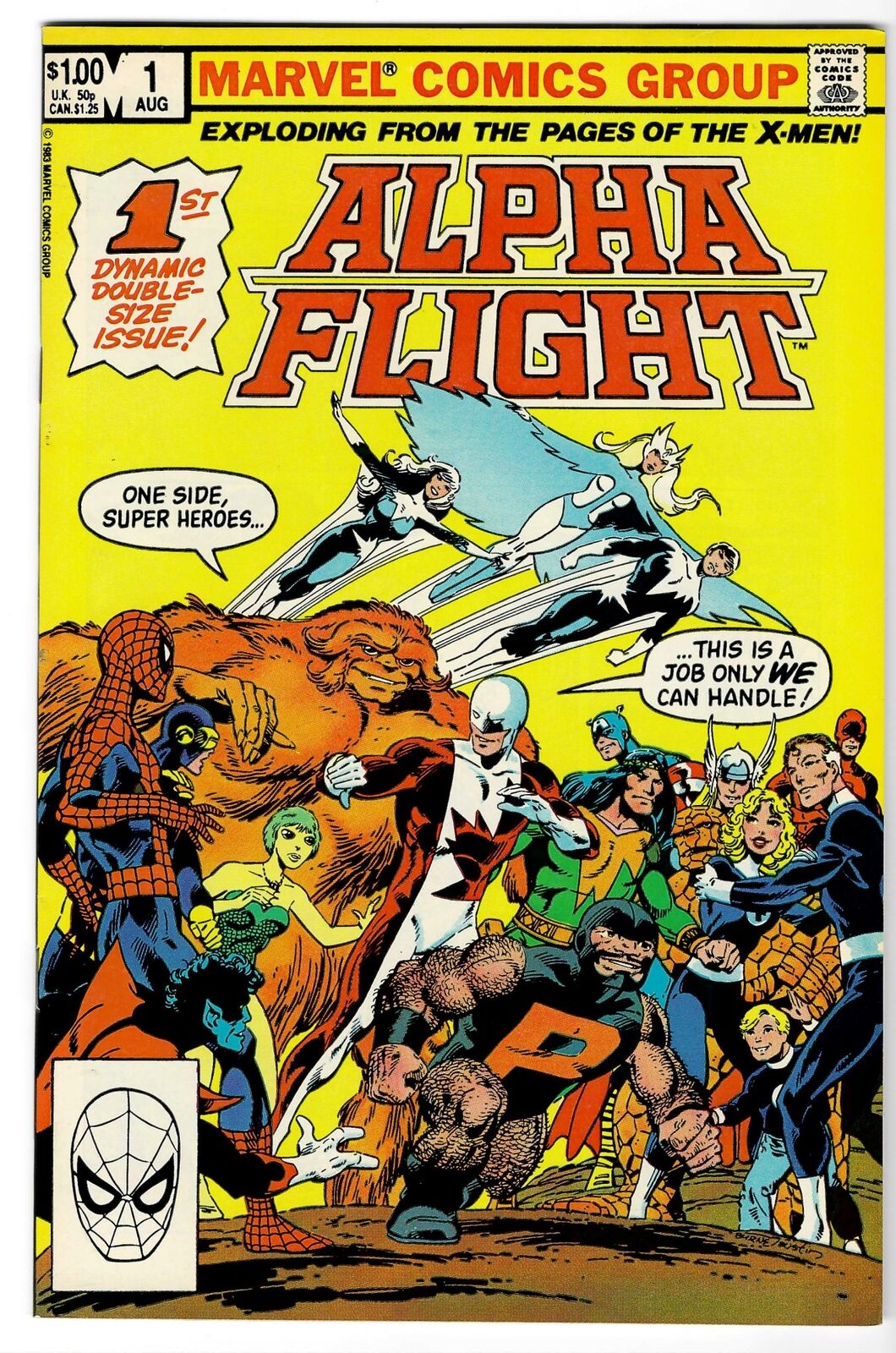 Alpha Flight Comic Book #1 John Byrne Autographed Marvel 1983 VERY FINE+ UNREAD