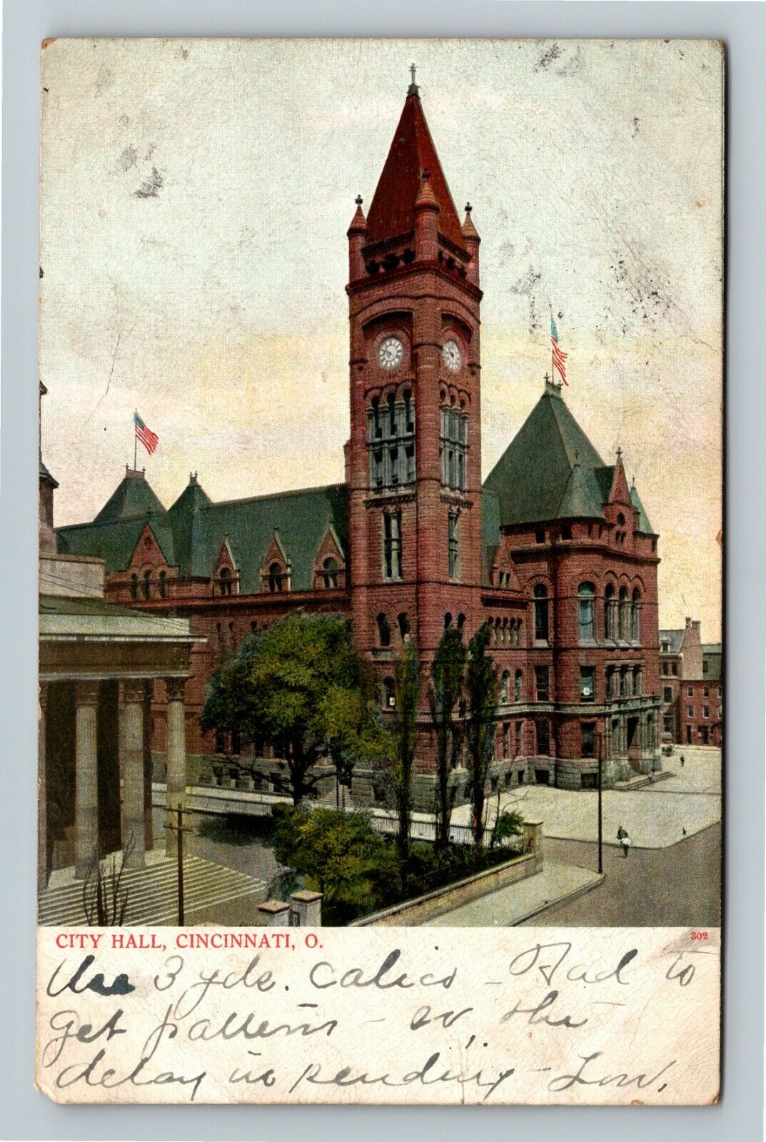 Cincinnati OH-Ohio, City Hall Vintage Souvenir Postcard