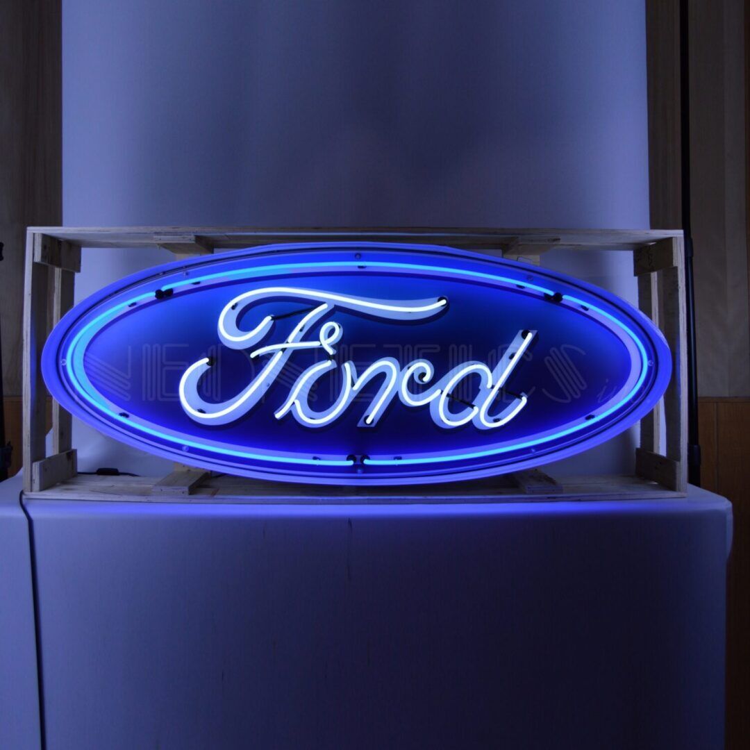 5 Foot Ford Oval Neon Sign In Steel Can Car Garage Neon Light 60\
