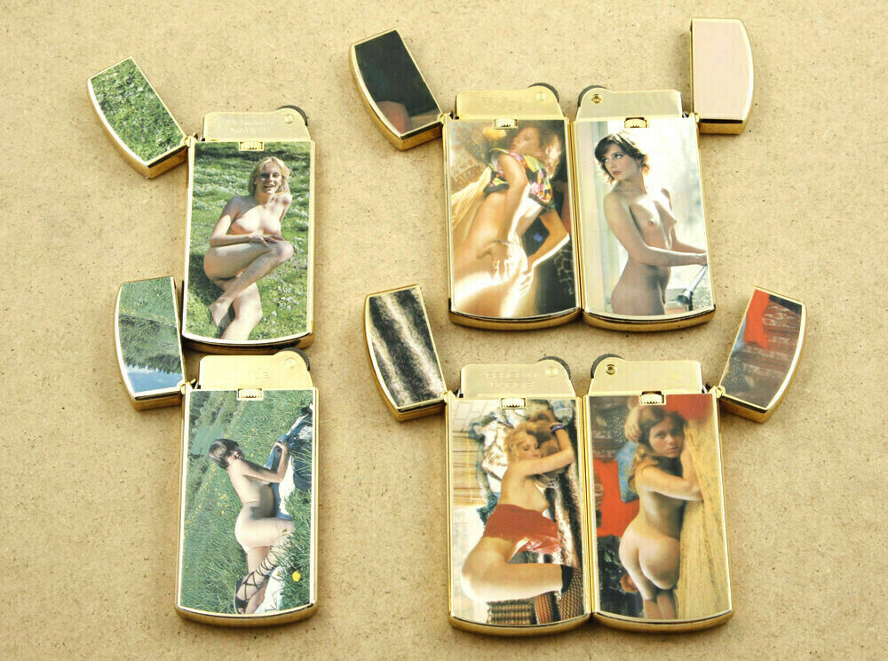 6x Penguin Narcis Vintage Artistic Nude Gas Lighters New Old Stock NOT WORKING