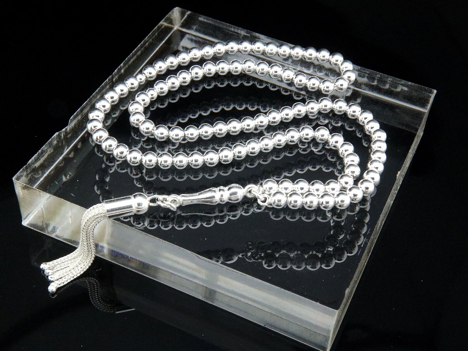 Small 925 pure sterling silver 99 beads Prayer Beads Misbaha Tesbih 501127