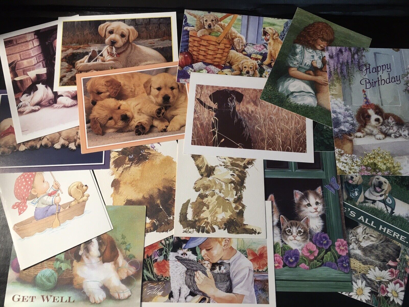 Vintage Lot Of 16 Mixed Note Greeting Cards - No Envelopes