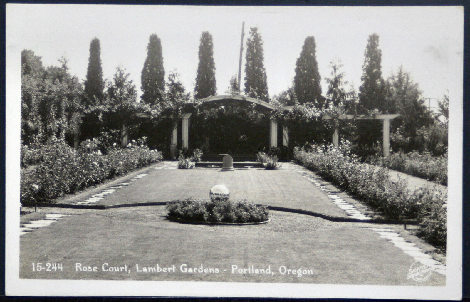 RPPC Rose Court  Lambert Gardens Portland Oregon  Sawyers  PC1998