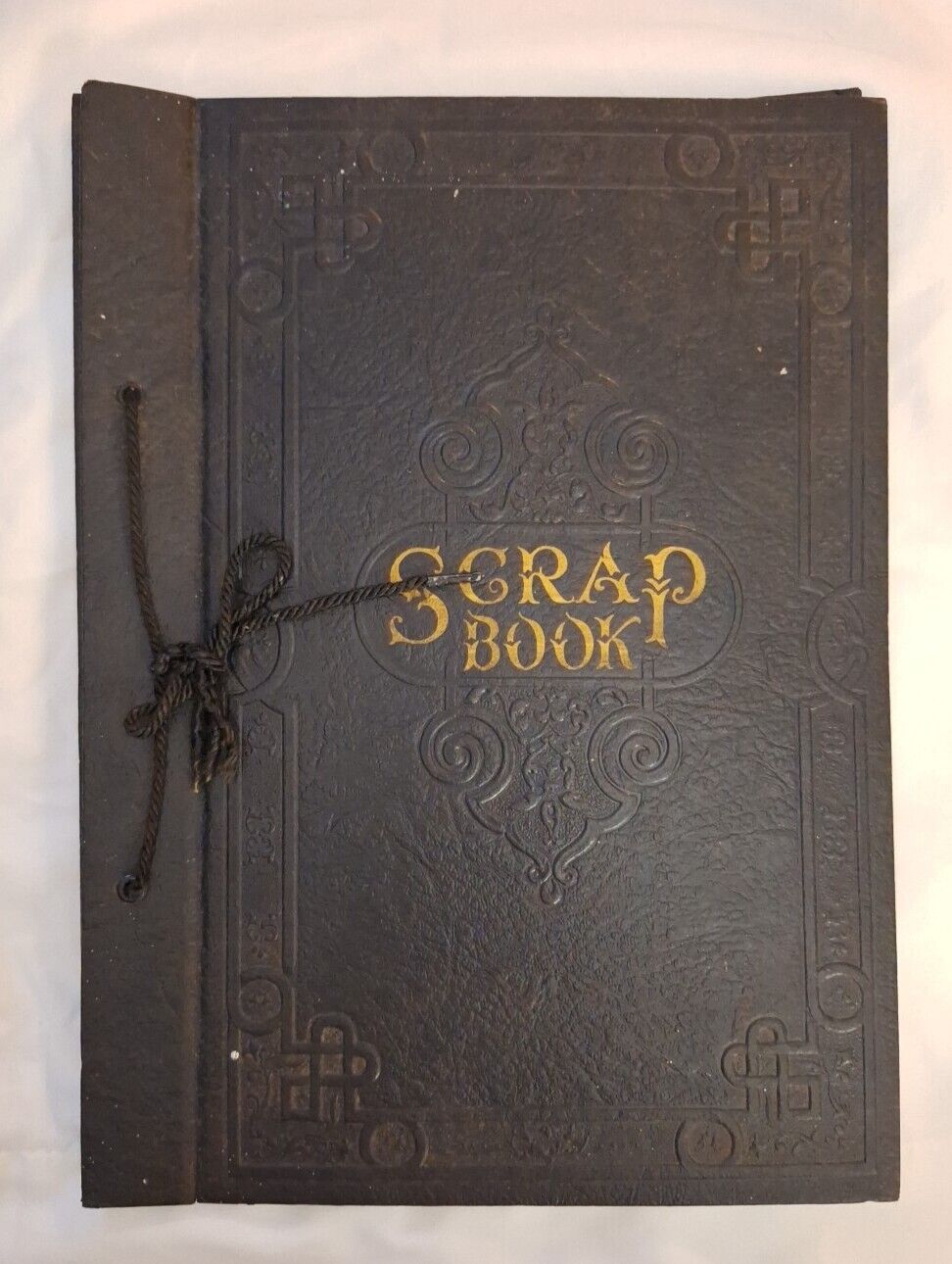 Antique Black Embossed Scrap Book 5 Empty Double Sided Pages Still In No Others