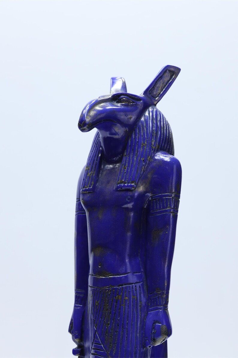 Marvelous Blue Ancient Egyptian God Seth, Egyptian Seth statue, Seth statue