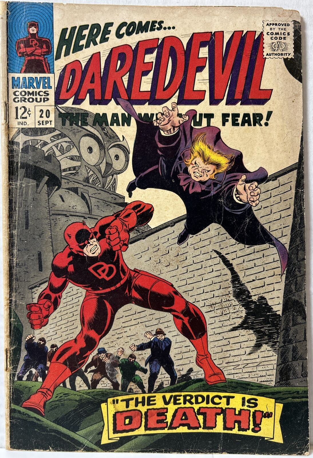 Daredevil #20 Owl Appearance Stan Lee Gene Colan Marvel 1966 GD+