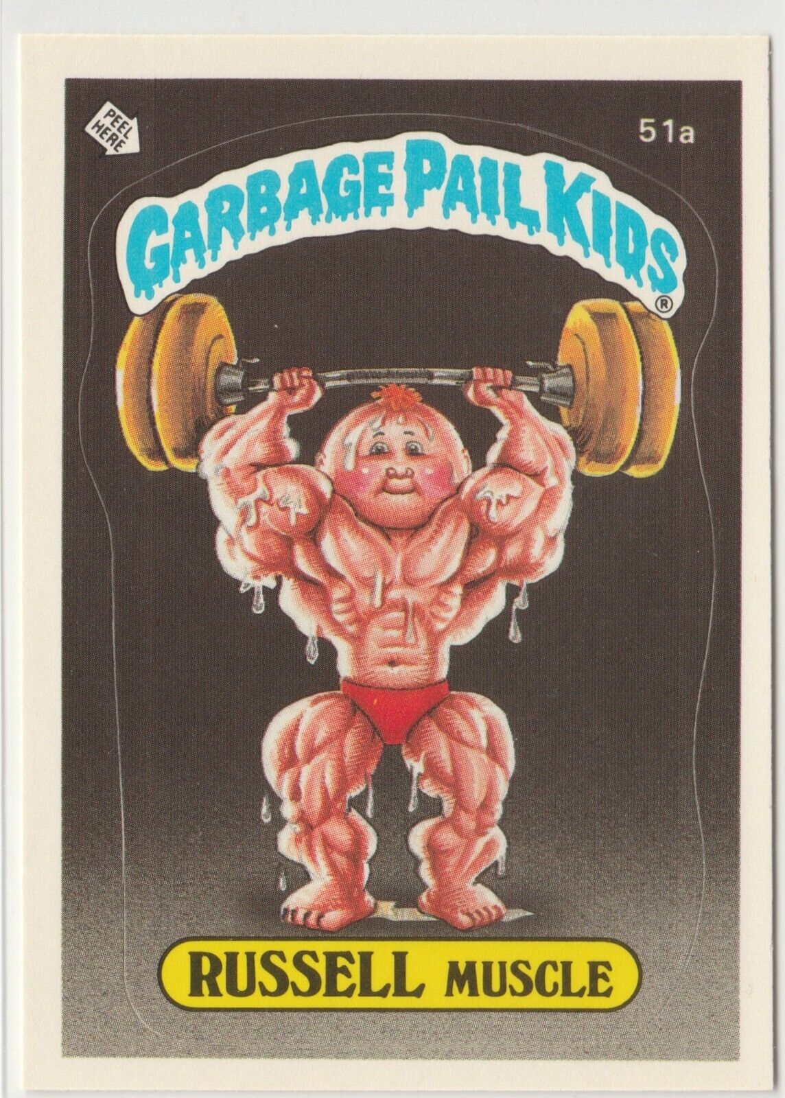 Garbage Pail Kids GPK Russell Muscle Glossy Back One Star 1985 OS2