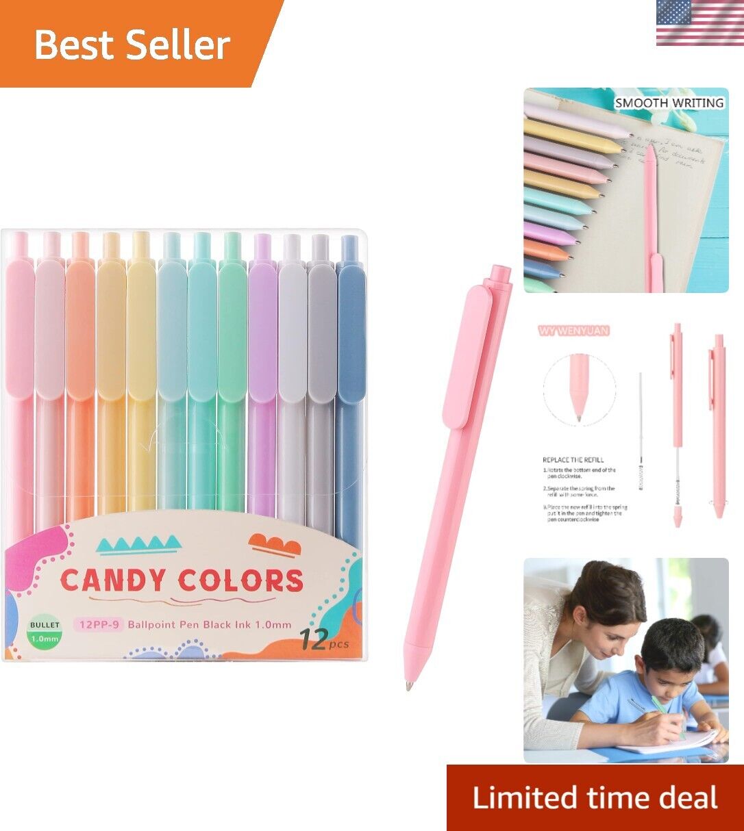 Gift-Worthy Pastel Pen Set 12-Pack - Smooth Writing Fine Point Collection