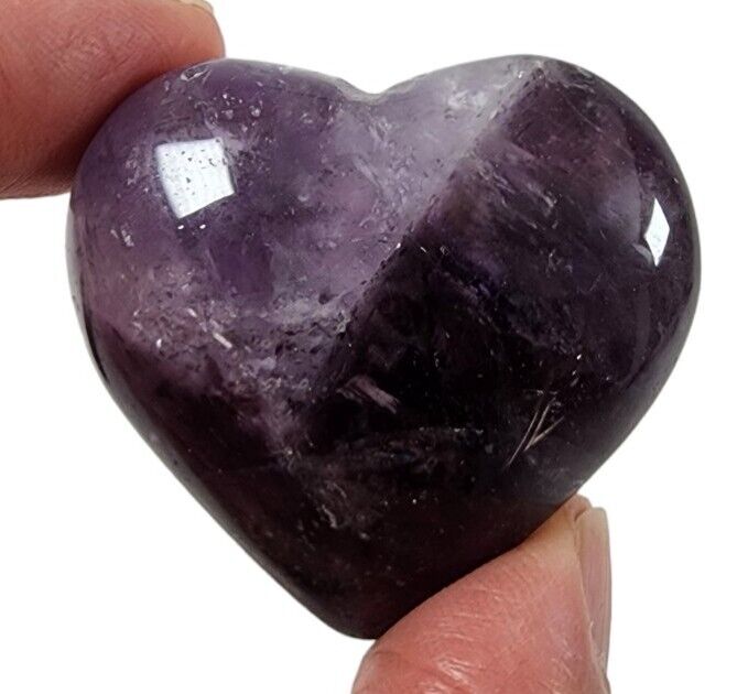 Amethyst Heart Polished Crystal from Brazil 39.3 grams